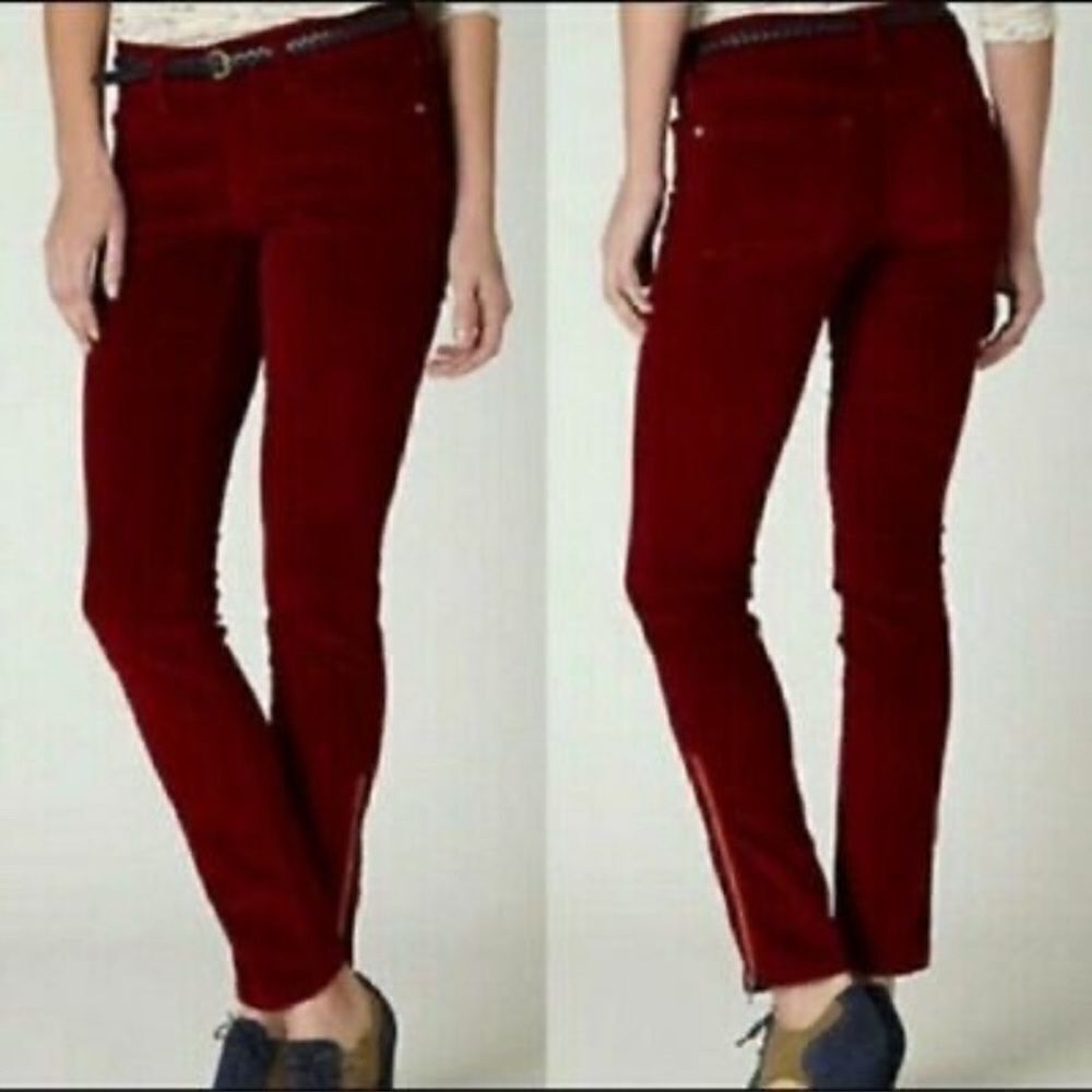 Anthro Pilcro Stet Ankle Zip Corduroy Pants